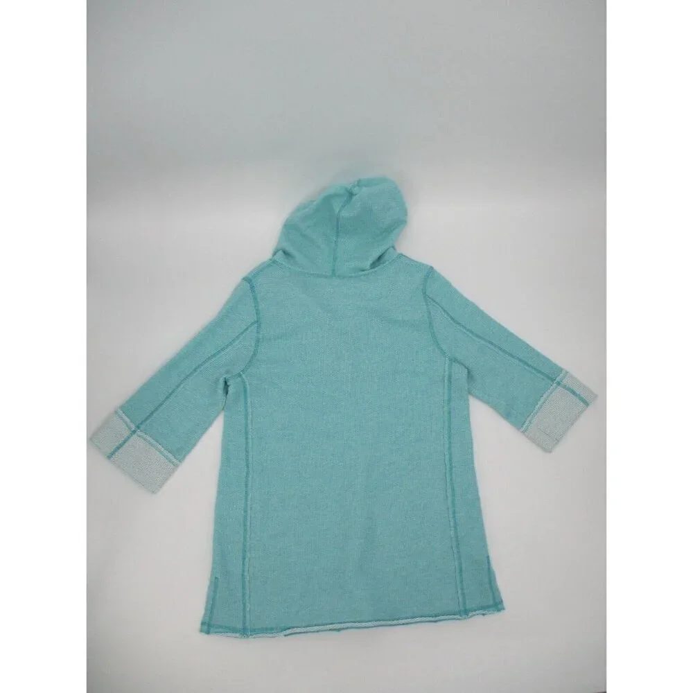 Soft Surroundings Womens Hoodie Small Cotton Blend Drawstring Pullover Casual